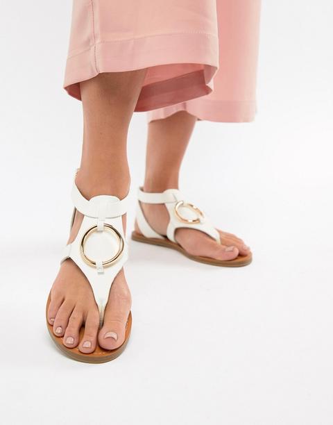 Asos Design - Farringdon - Sandali Piatti - Bianco