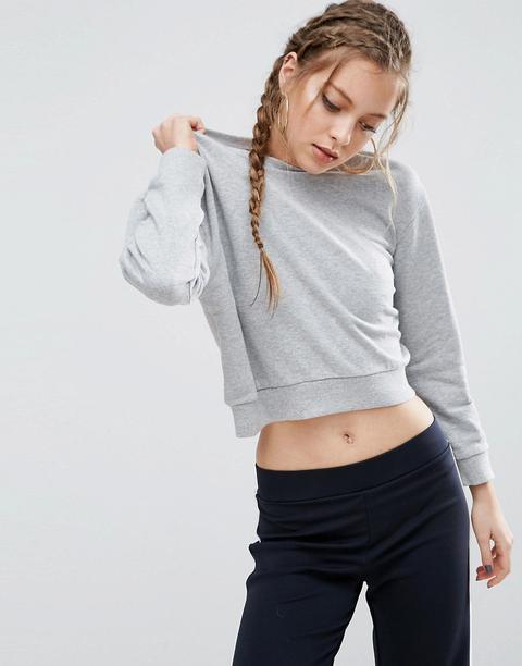 Asos - Felpa Corta Oversize - Grigio