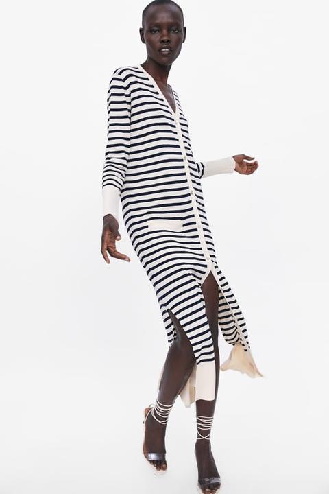 Cardigan Lungo A Righe from Zara on 21 Buttons