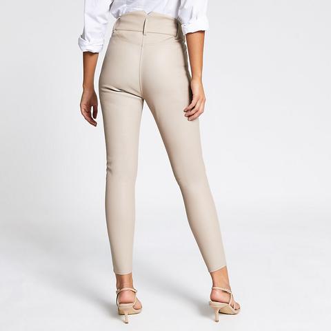 White Split Hem Faux Leather Trousers  Lola Rae Fashion