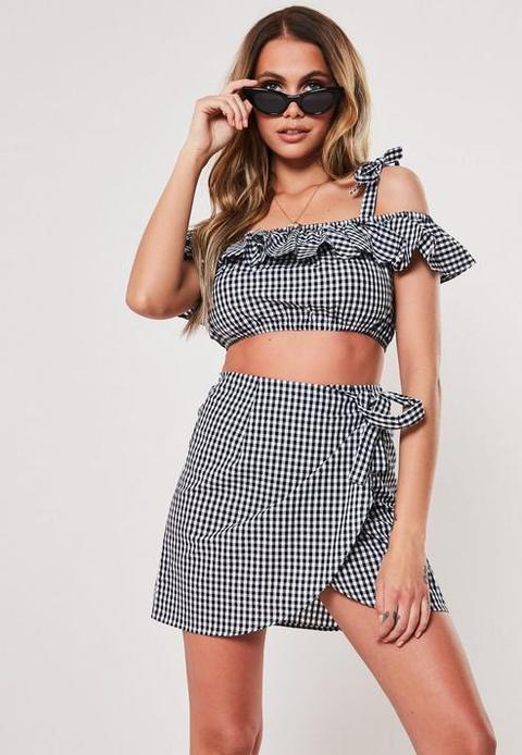 gingham frill skirt
