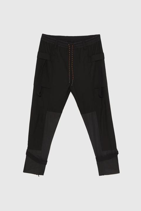 black cargo pants zara