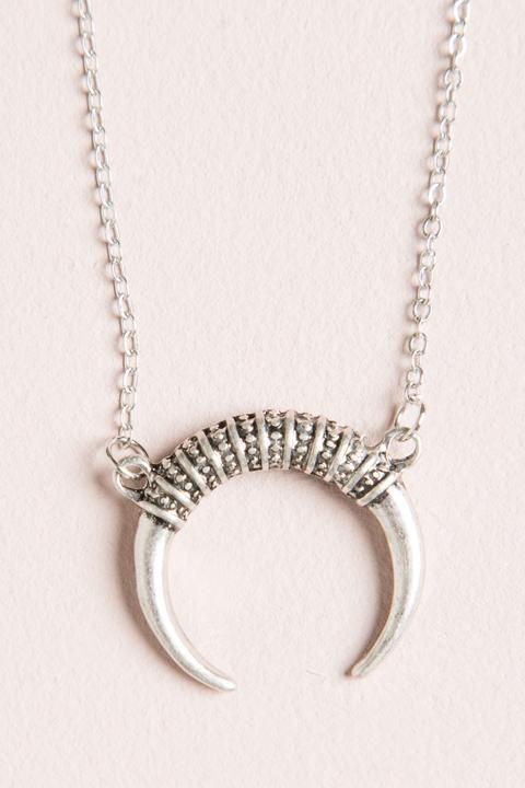 Silver Crescent Moon Necklace