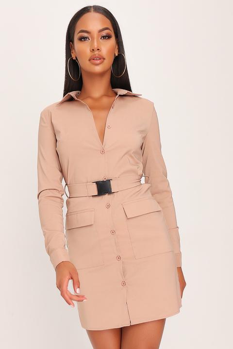 Stone Belted Utility Dress