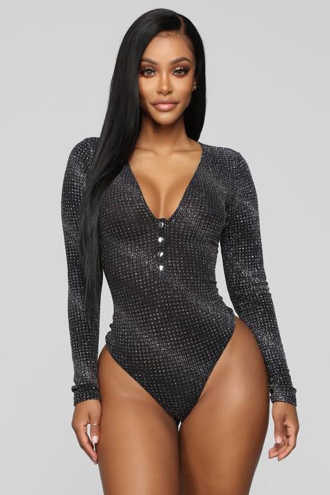 Shine In The Night Bodysuit - Black