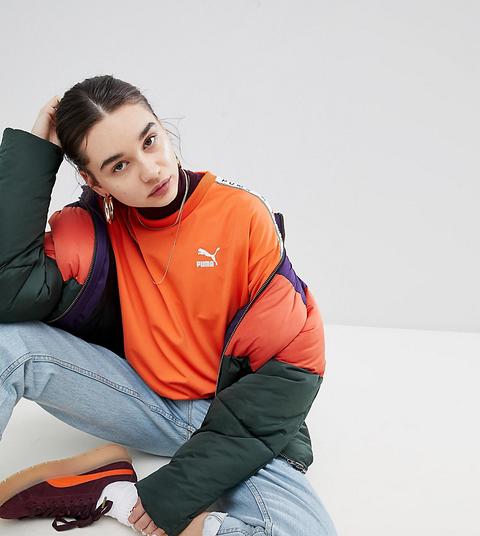 Sudadera Naranja Con Cinta De Rayas En El Lateral Exclusiva En Asos De Puma