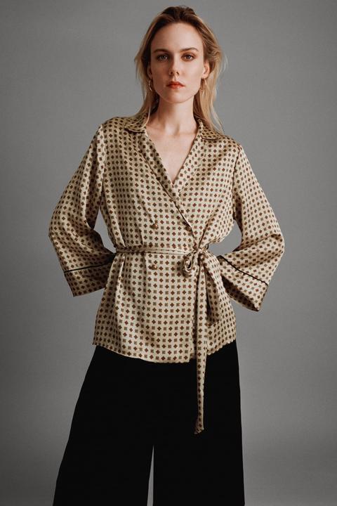 Blusa Estampada de Zara Buttons