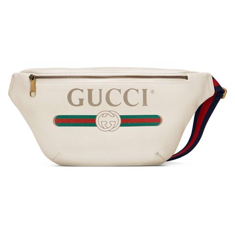 Bolsa Con Cinturón De Piel Con Estampado Gucci