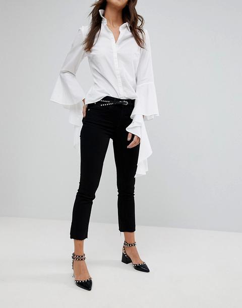 River Island - Jeans Skinny Al Polpaccio A Zampa - Nero