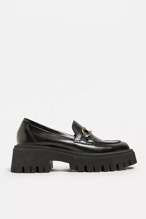 Uo - Mocassins Noirs Cleo À Semelles Épaisses