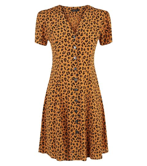 Leopard print tea dress hotsell new look