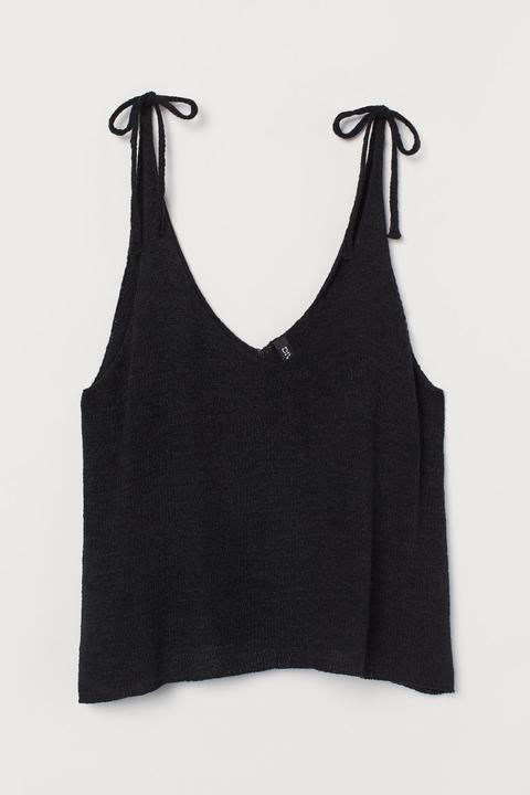 Top De Tirantes En Punto - Negro
