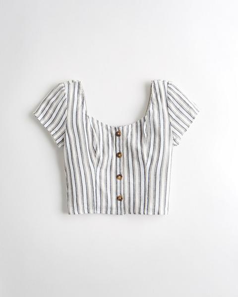 Button-front Crop Top from Hollister on 