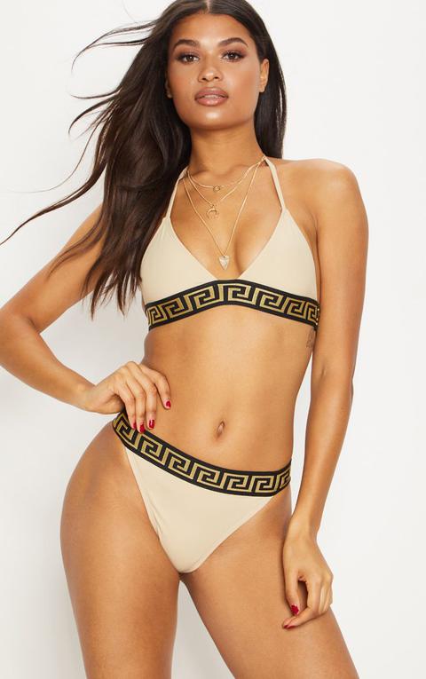 Nude Greek Key Bikini Bottom