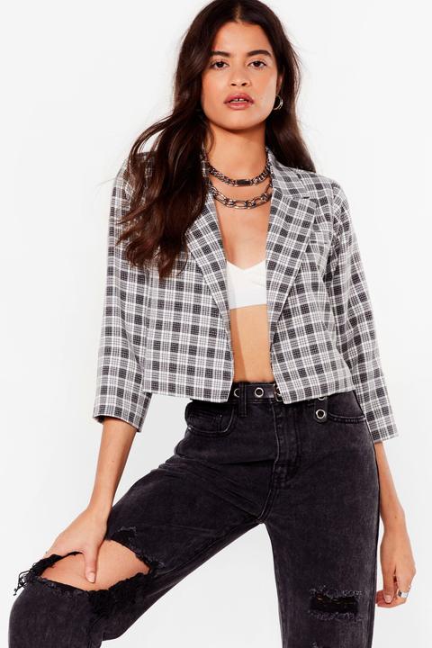 Womens Check It Out Cropped Blazer