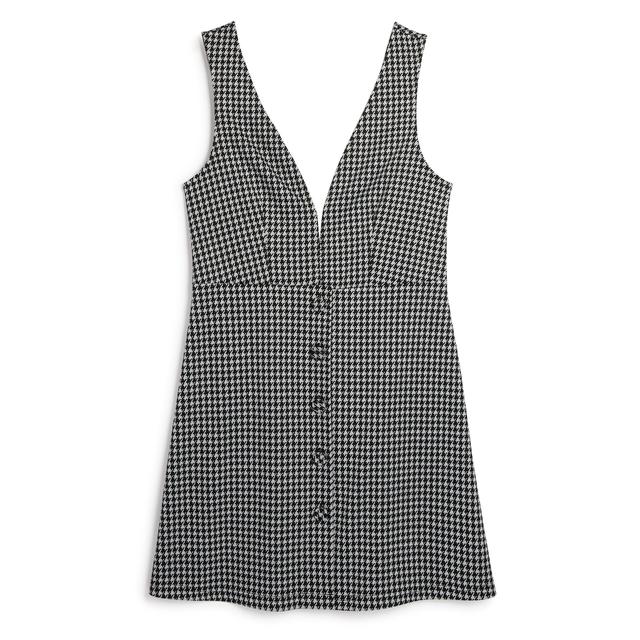 black and white pinafore