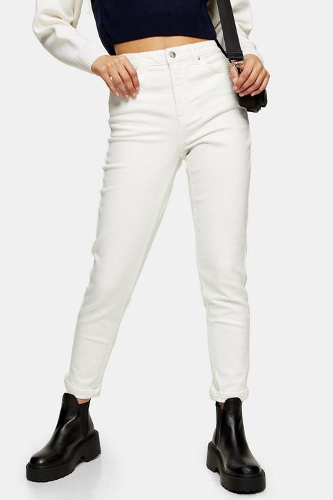 White Premium Mom Tapered Jeans