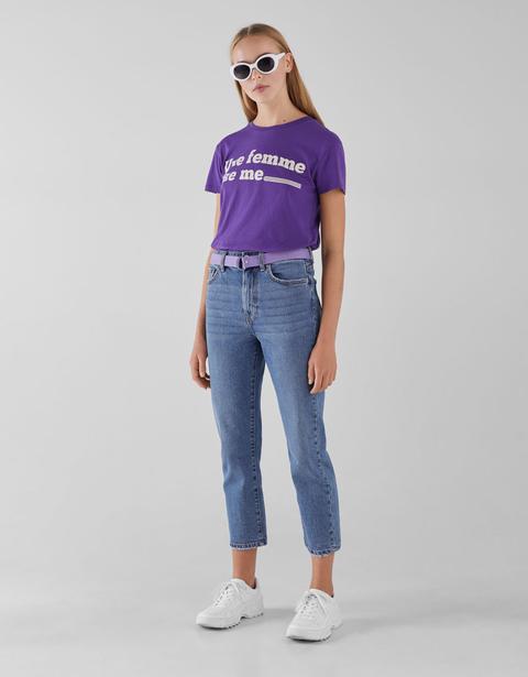 Straight-jeans Mit Gürtel