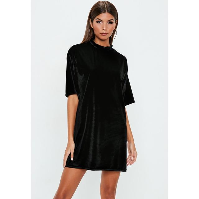 black velvet t shirt dress