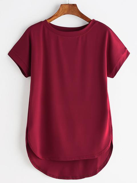 High Low Curved Hem Tshirt