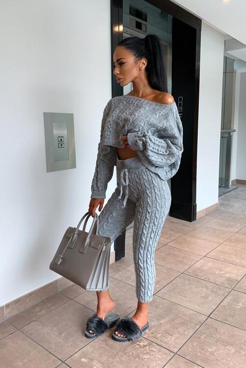 Nadine Knit Loungewear - Light Grey
