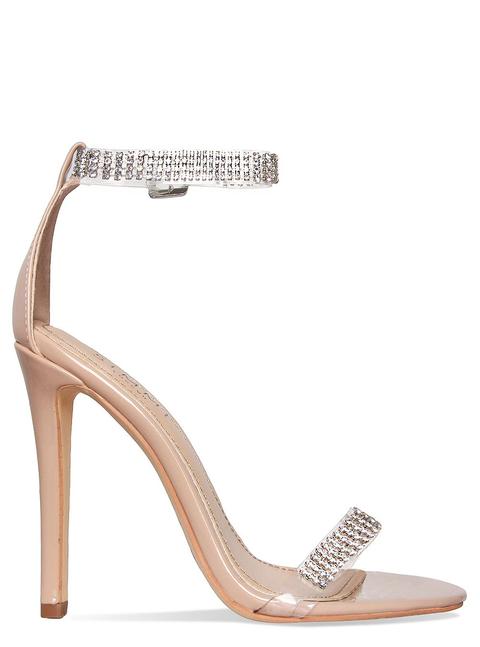 clear diamante heels