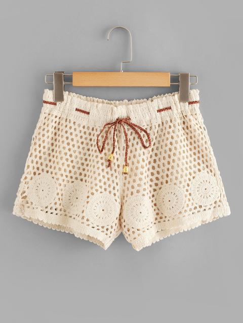 Shorts In Pizzo A Contrasto Con Coulisse