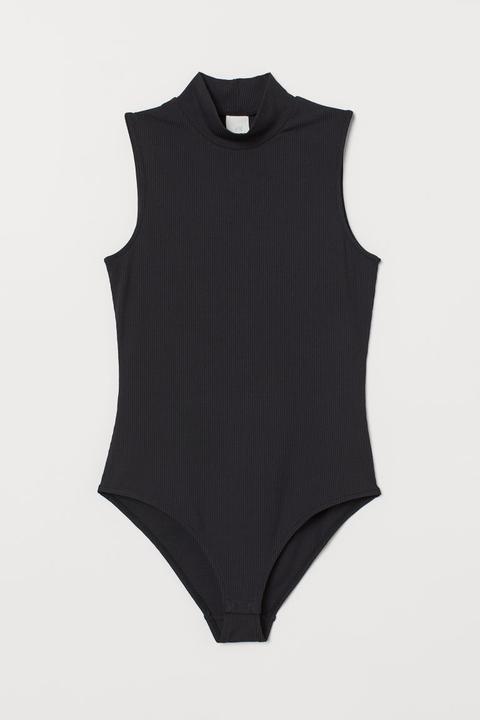 H & M - Body Con Collo A Lupetto - Nero