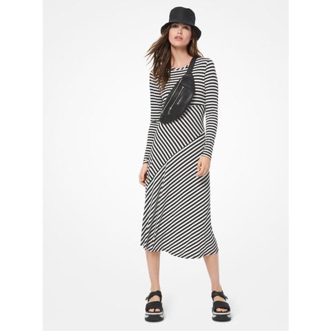 Vestido A Rayas De Punto Liso Elástico