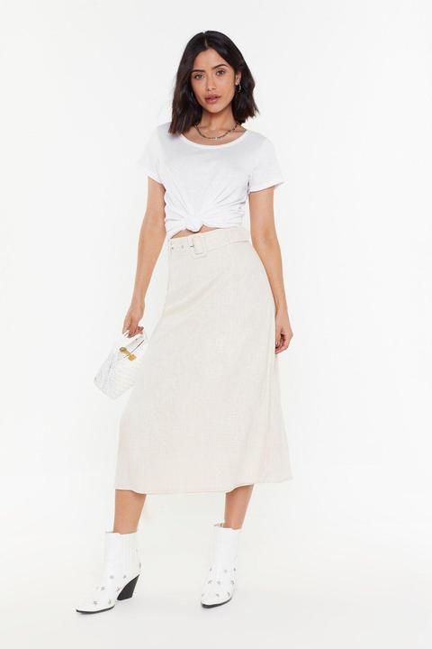 Womens The Midi Of Nowhere Belted Midi Skirt