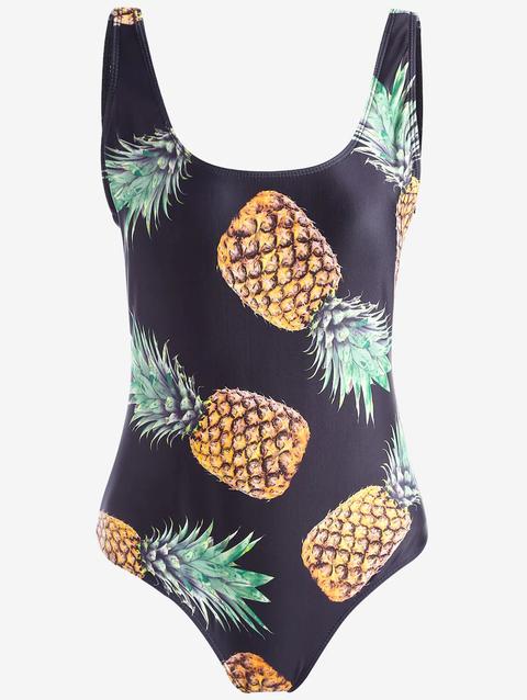 Costume Da Bagno Intero Plus Size Con Stampa Ananas