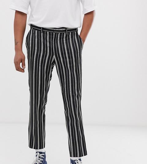 Pantalones Negros A Rayas De Heart & Dagger