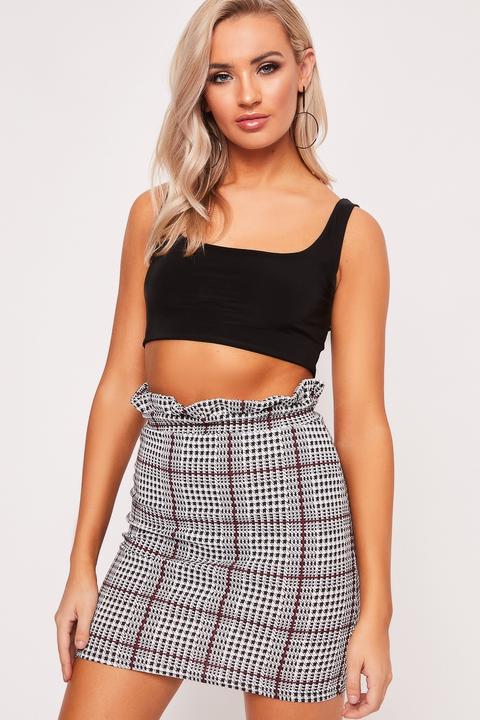 Heidi Black Checked Mini Skirt