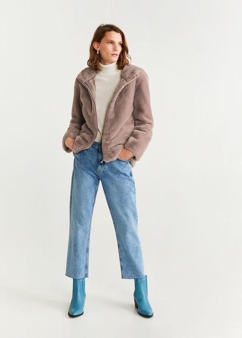 veste fausse fourrure mango