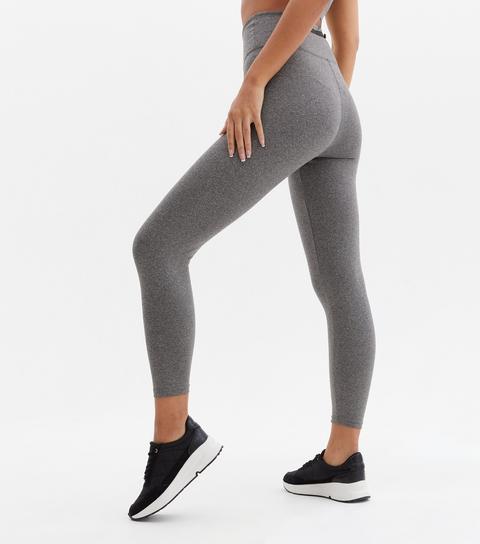 Pale Grey Jersey 7/8 Sports Leggings New Look