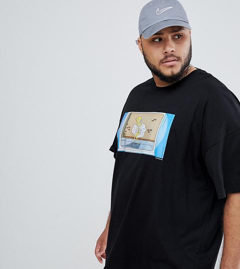 The Simpsons X Asos Design Plus T-shirt With Mr Burns Print - Black