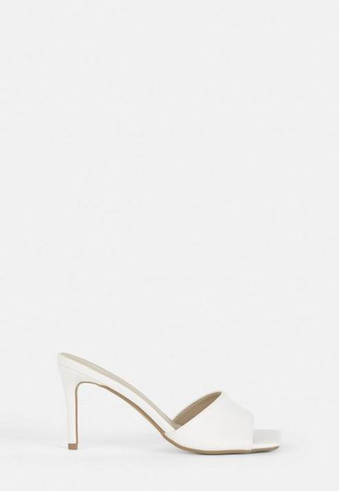 mule heels white