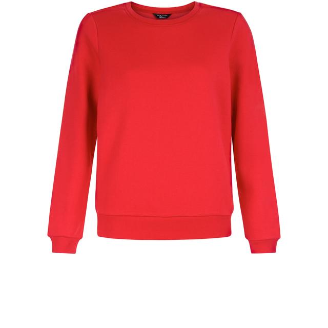 red crew neck jumper