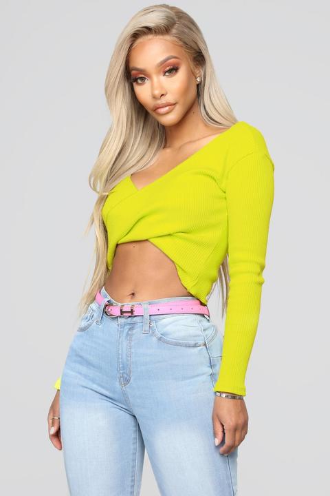 Twisted Sista Top - Neon Yellow