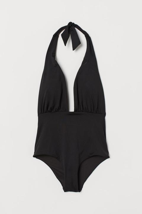 H & M - Costume Intero Halterneck - Nero