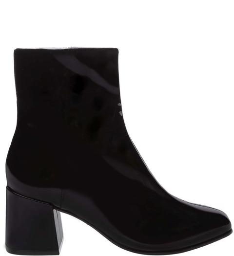 Bota Block Heel Verniz Black