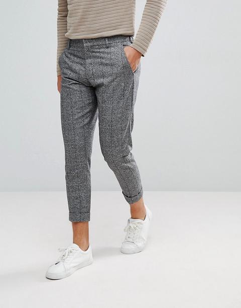 Selected Homme - Pantaloni Eleganti Alla Caviglia Grigi A Quadri - Grigio