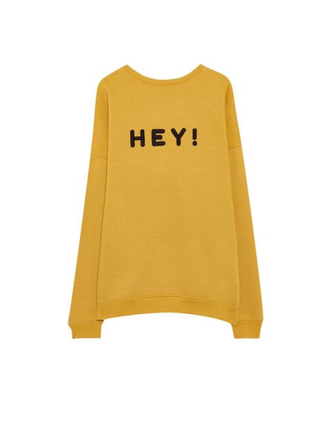 Felpa Oversize Scritta 'hey'