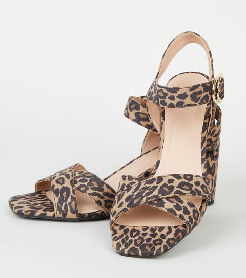 Leopard print shop wide fit heels