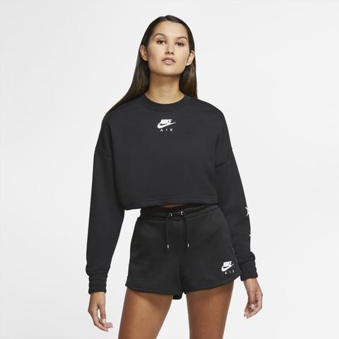 Nike Air Women's Cropped Fleece Crew - Black