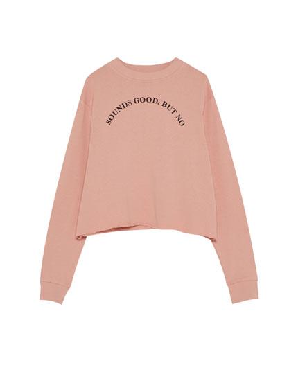 Sudadera Cropped Texto