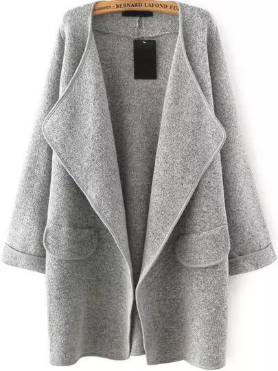 Cappotto Con Risvolto Grigio