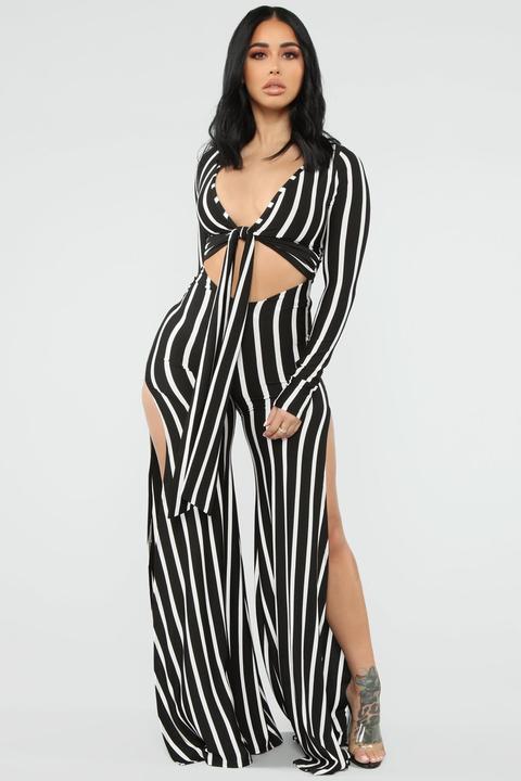 Tie me down sales slit jumpsuit