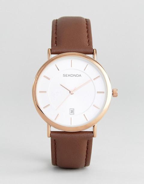 Sekonda - Orologio In Pelle Marrone - In Esclusiva Per Asos - Marrone