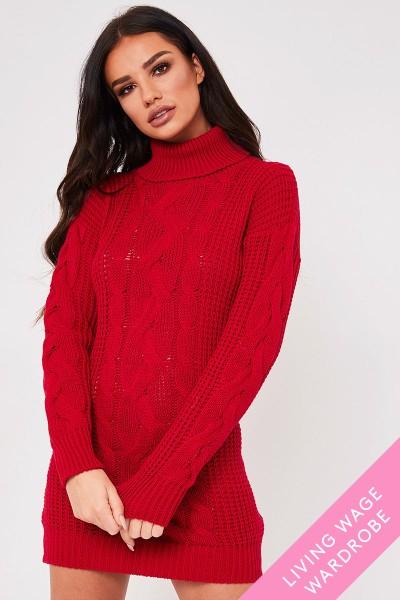 red roll neck